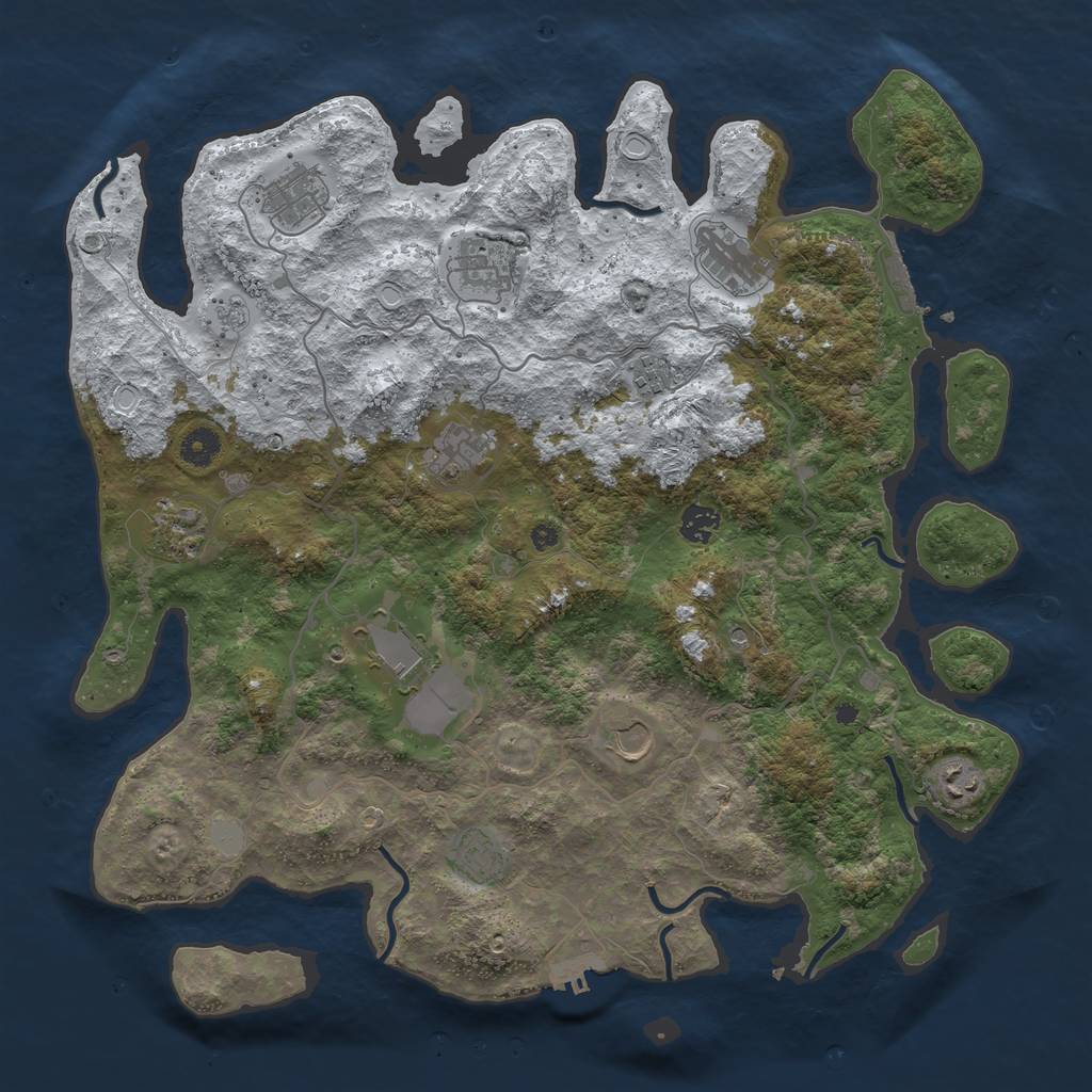 Rust Map: Procedural Map, Size: 4200, Seed: 23952995, 20 Monuments