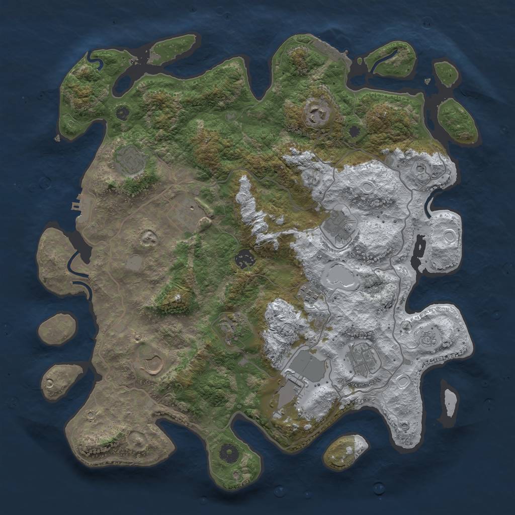 Rust Map: Procedural Map, Size: 4000, Seed: 507524955, 19 Monuments