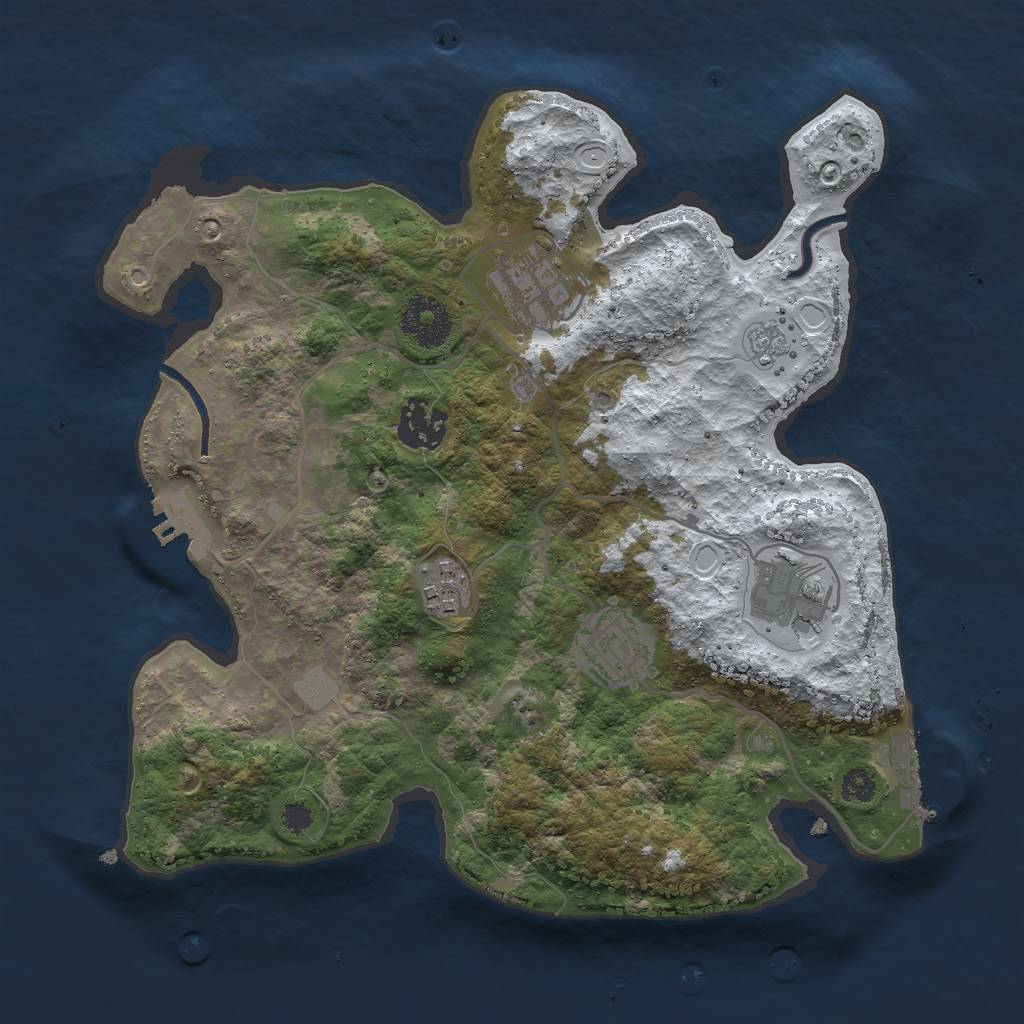 Rust Map: Procedural Map, Size: 3000, Seed: 1394263640, 13 Monuments