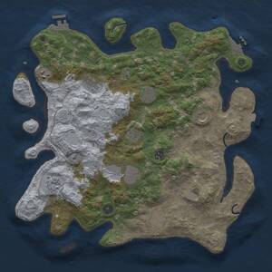 Thumbnail Rust Map: Procedural Map, Size: 4000, Seed: 64065294, 16 Monuments