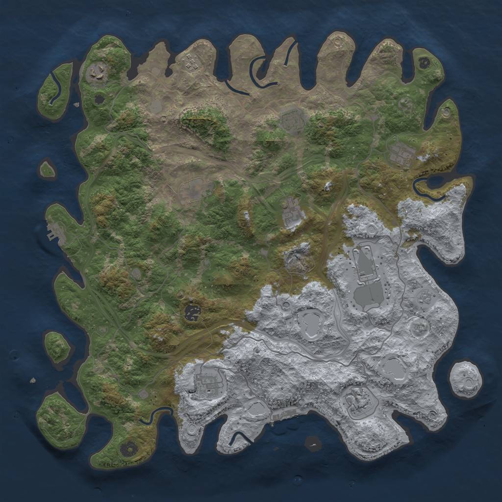 Rust Map: Procedural Map, Size: 4500, Seed: 175, 17 Monuments