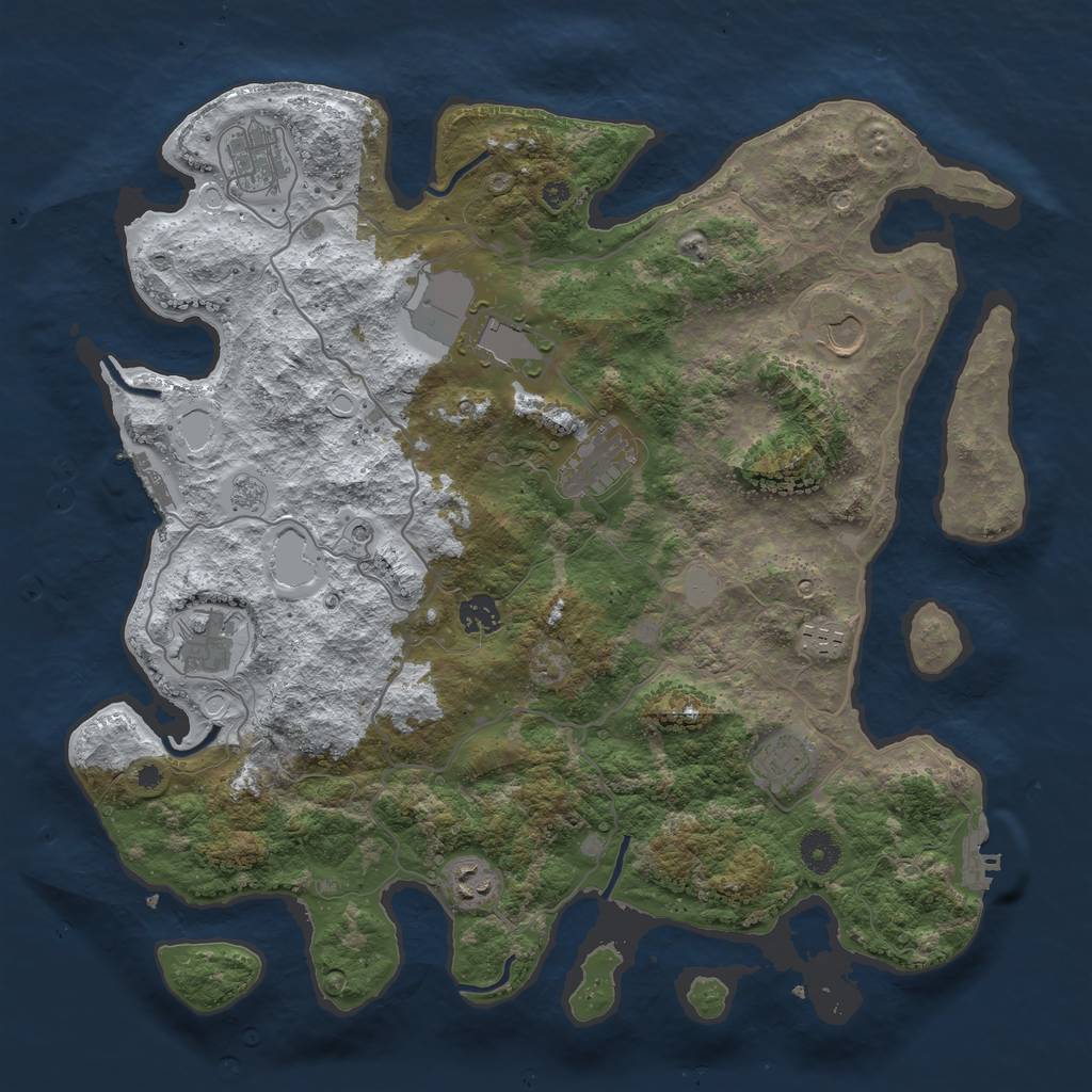 Rust Map: Procedural Map, Size: 4000, Seed: 8028756, 18 Monuments