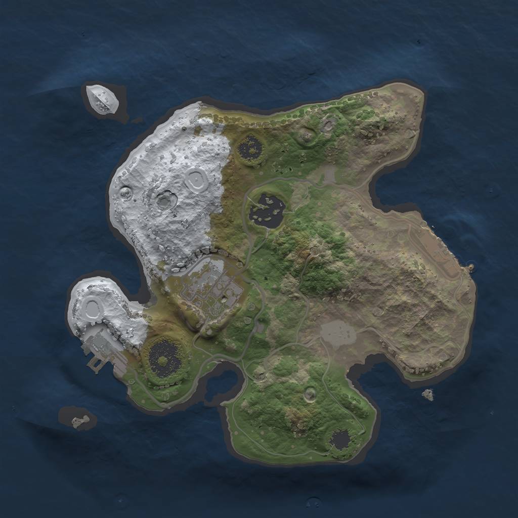 Rust Map: Procedural Map, Size: 2250, Seed: 21653, 9 Monuments