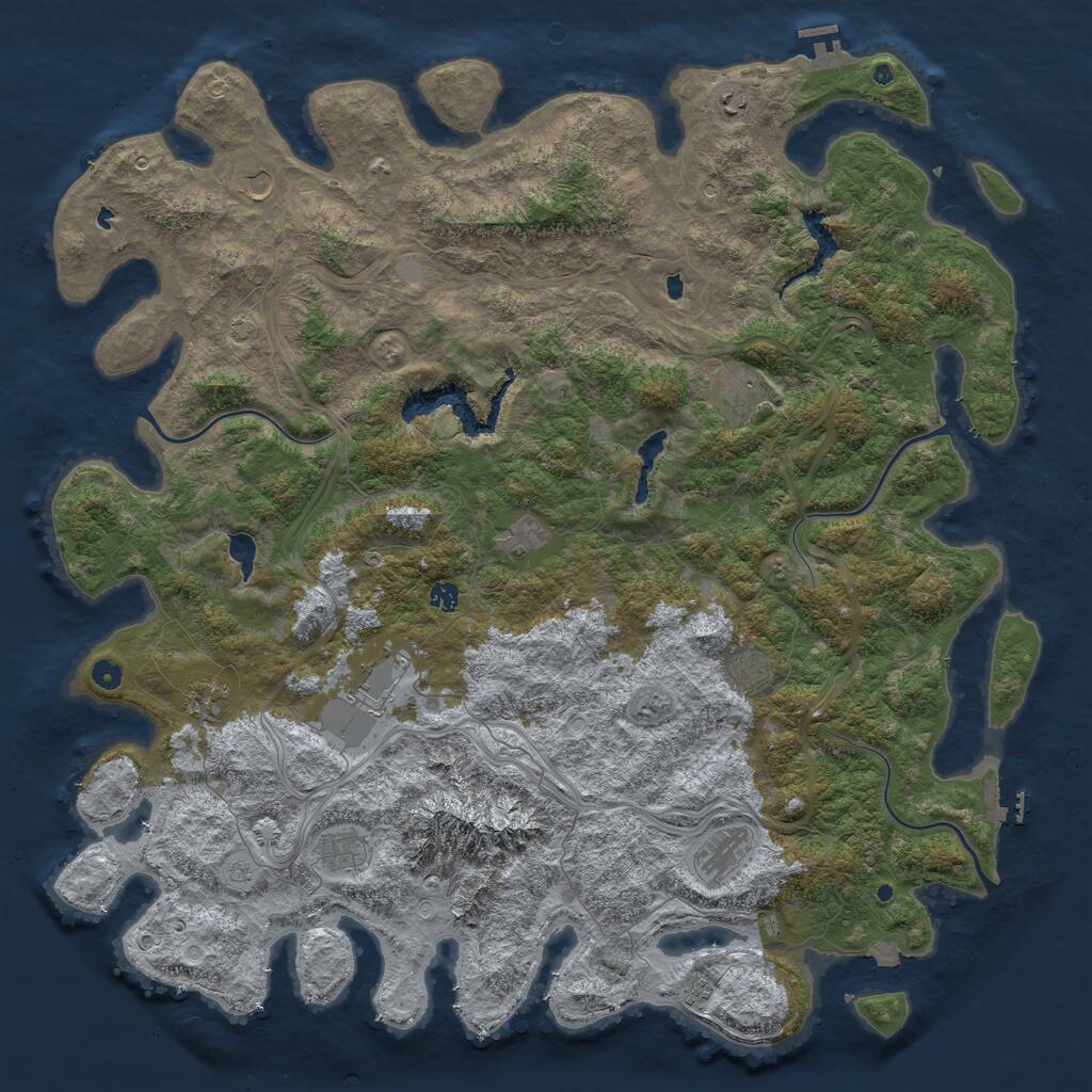 Rust Map: Procedural Map, Size: 5500, Seed: 123237, 17 Monuments