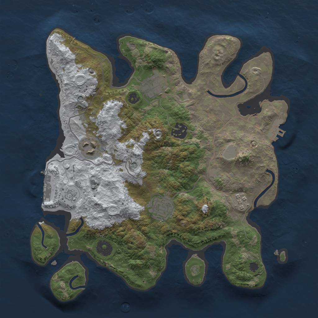 Rust Map: Procedural Map, Size: 3000, Seed: 1317343703, 14 Monuments