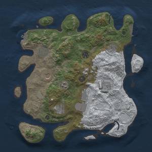 Thumbnail Rust Map: Procedural Map, Size: 3500, Seed: 6439205, 17 Monuments