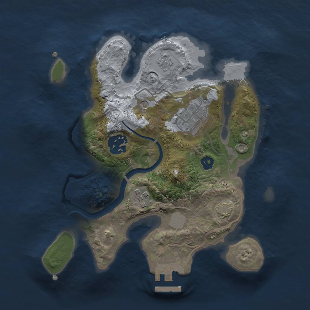 Rust Map: Procedural Map, Size: 2350, Seed: 1571647205, 8 Monuments