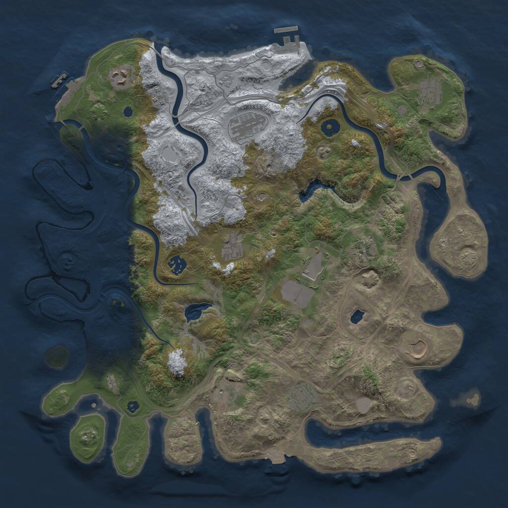Rust Map: Procedural Map, Size: 4250, Seed: 9050120, 17 Monuments