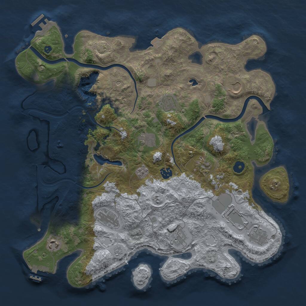 Rust Map: Procedural Map, Size: 4000, Seed: 654654, 17 Monuments