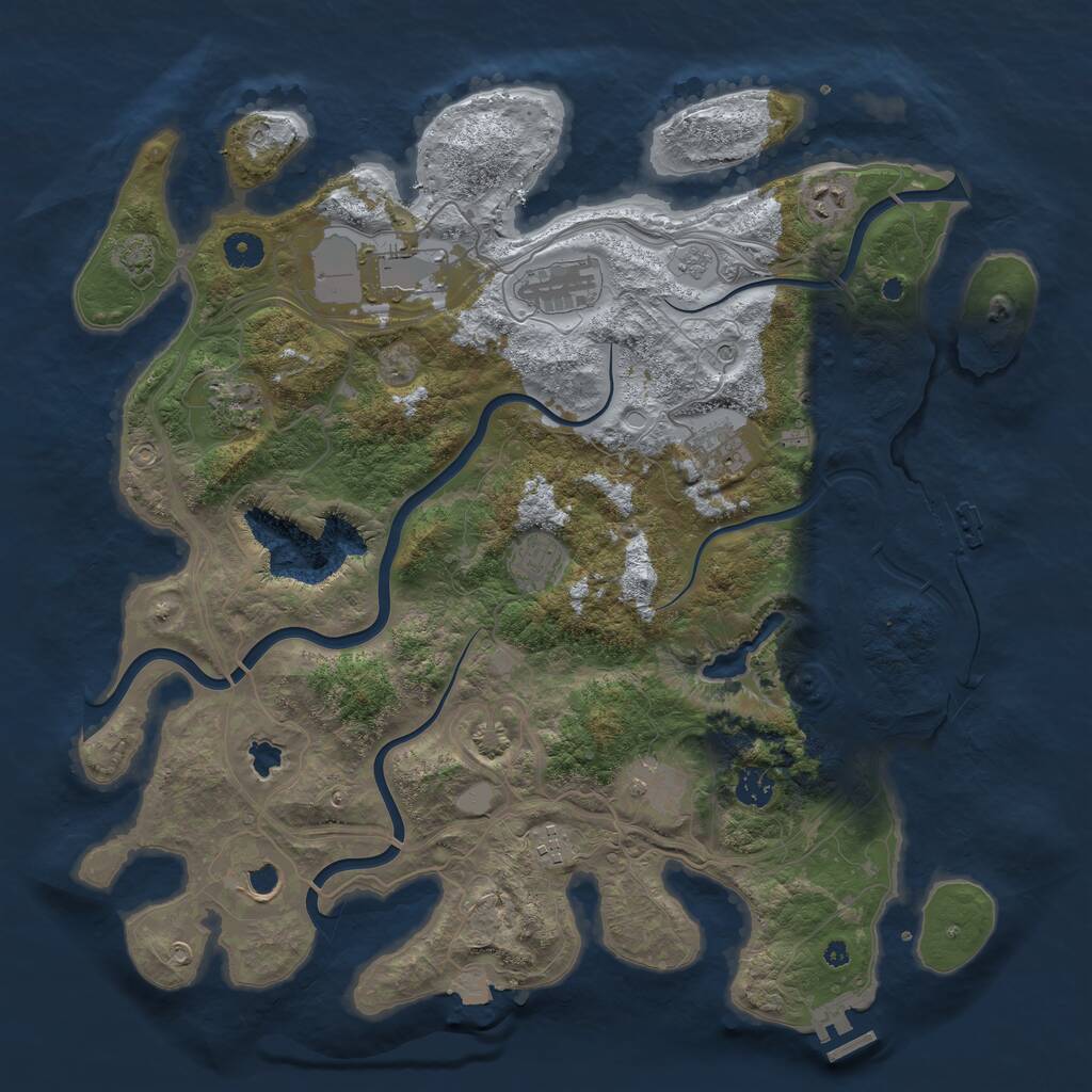 Rust Map: Procedural Map, Size: 4250, Seed: 406265745, 16 Monuments