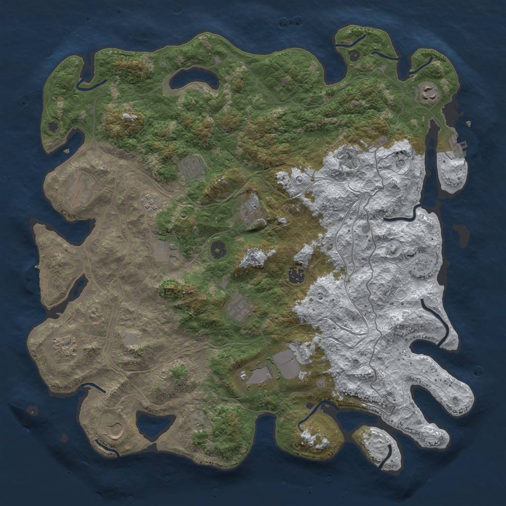 Rust Map: Procedural Map, Size: 4500, Seed: 1880268574, 20 Monuments