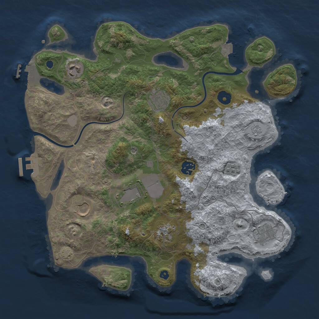 Rust Map: Procedural Map, Size: 3500, Seed: 1526989572, 14 Monuments