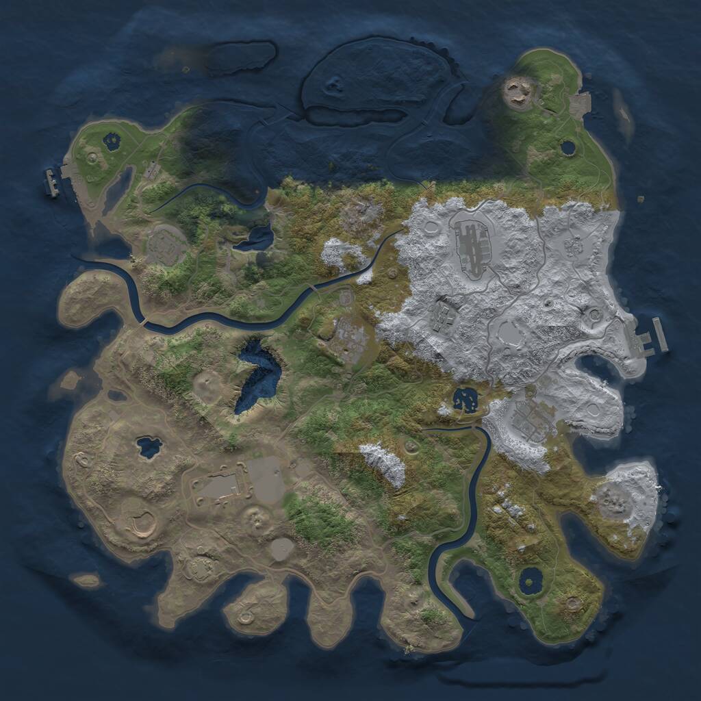 Rust Map: Procedural Map, Size: 4000, Seed: 1585435962, 15 Monuments