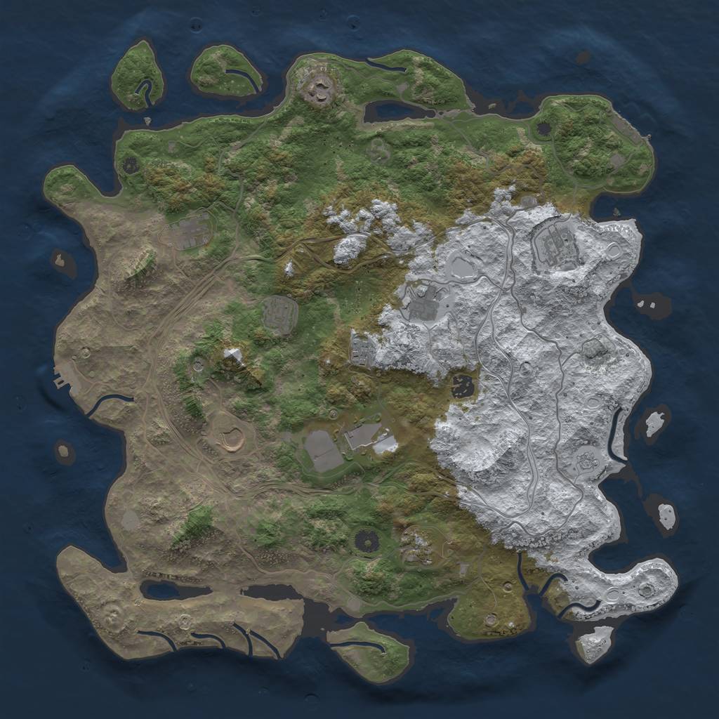 Rust Map: Procedural Map, Size: 4500, Seed: 49, 19 Monuments