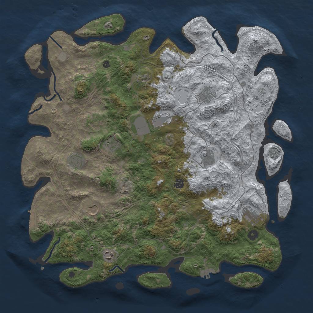 Rust Map: Procedural Map, Size: 4500, Seed: 220602, 20 Monuments
