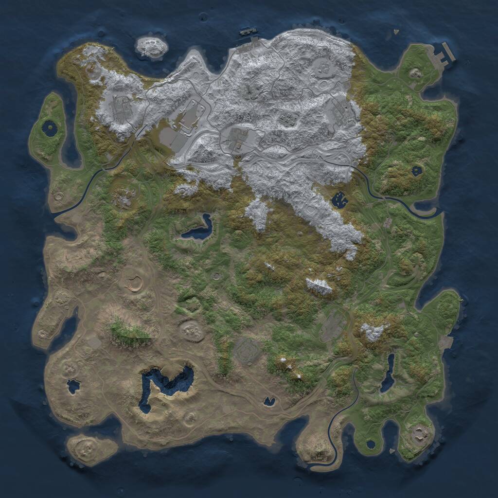 Rust Map: Procedural Map, Size: 4800, Seed: 1104430541, 17 Monuments