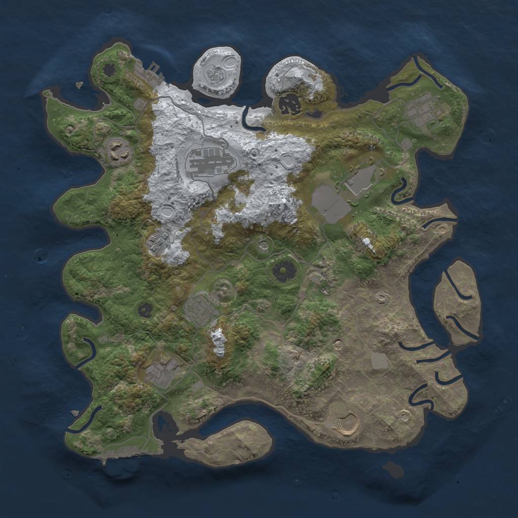Rust Map: Procedural Map, Size: 3500, Seed: 929638582, 19 Monuments