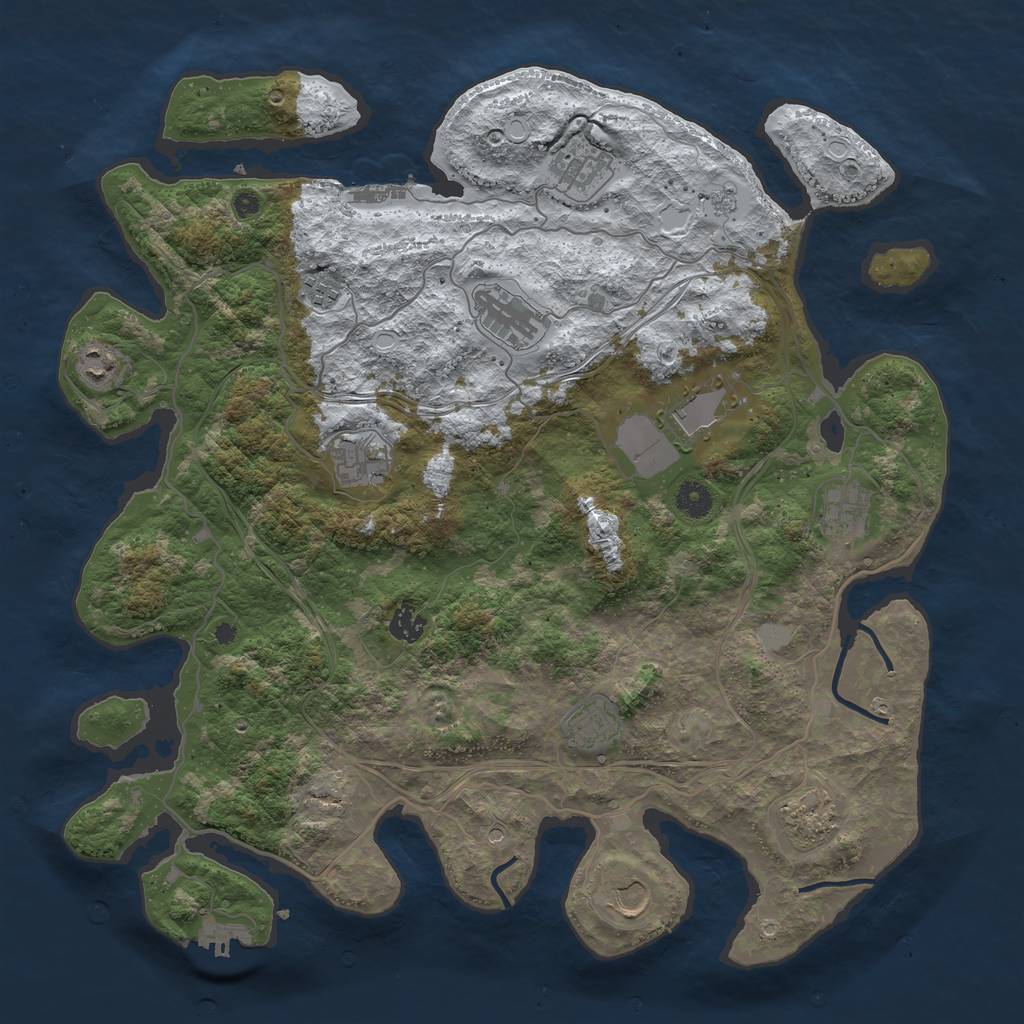Rust Map: Procedural Map, Size: 4250, Seed: 284529539, 20 Monuments