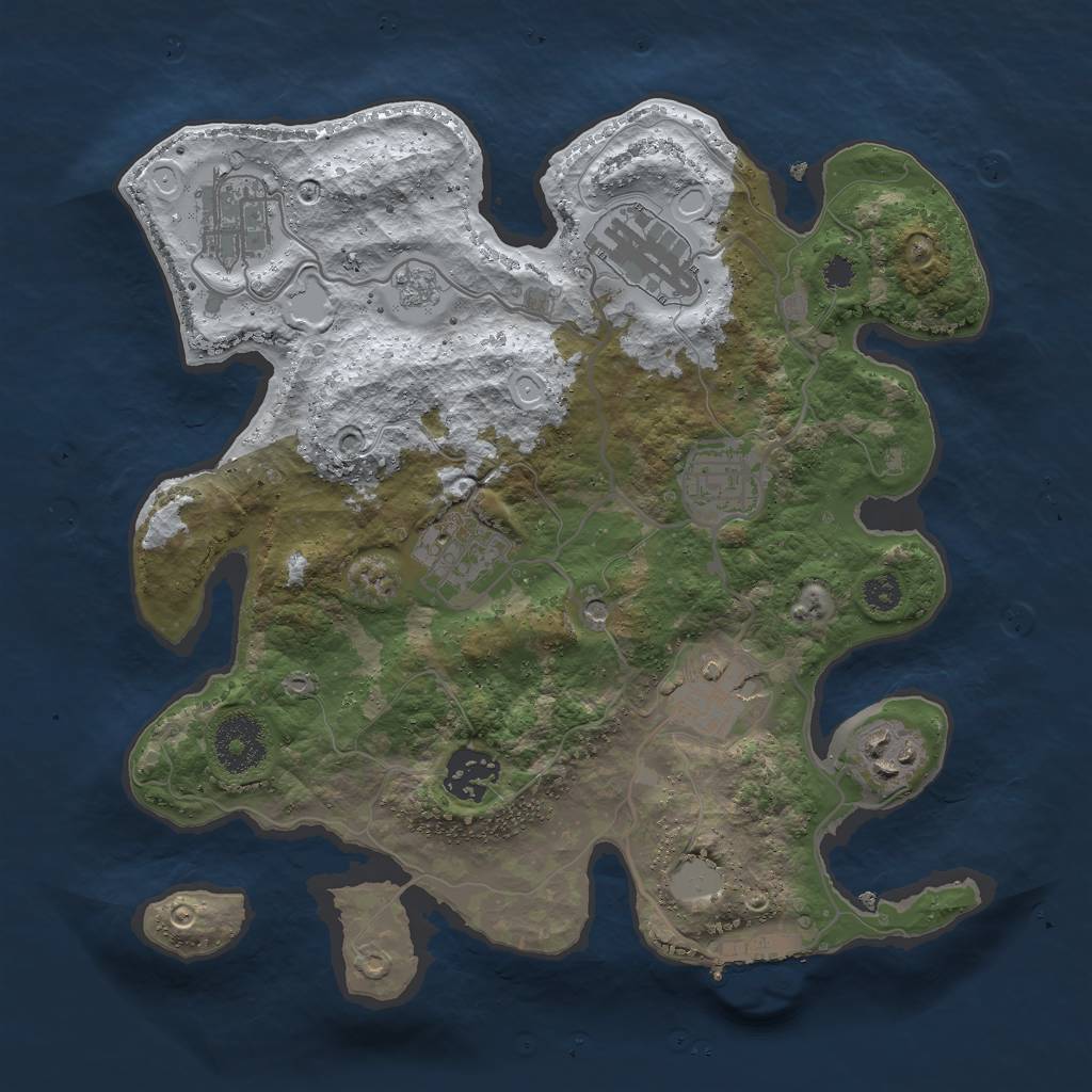 Rust Map: Procedural Map, Size: 3000, Seed: 1495688836, 15 Monuments