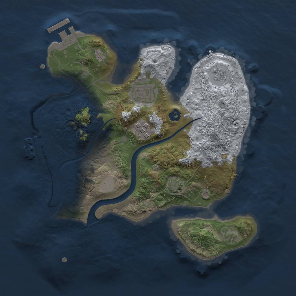 Rust Map: Procedural Map, Size: 2500, Seed: 35, 7 Monuments