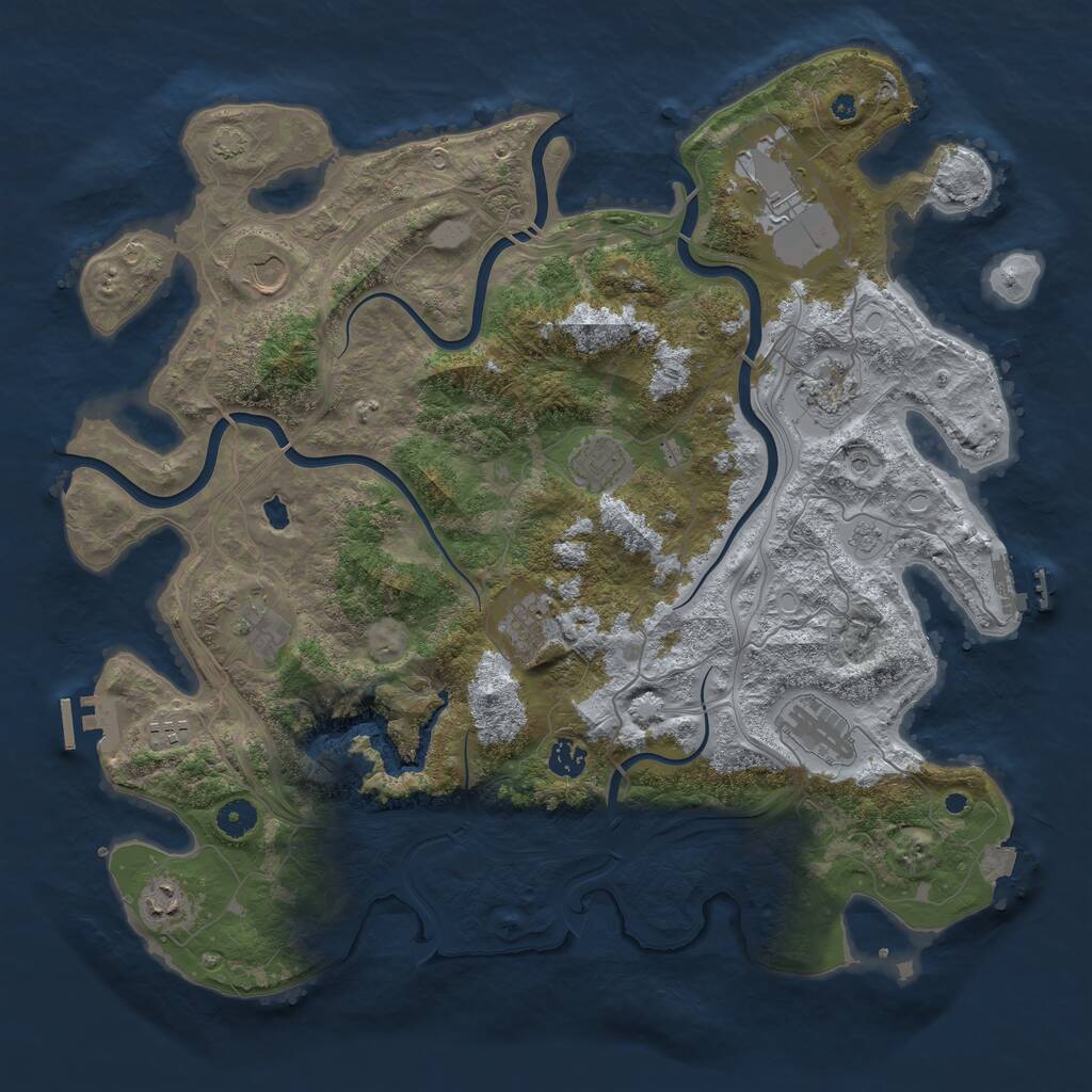 Rust Map: Procedural Map, Size: 4300, Seed: 25, 16 Monuments