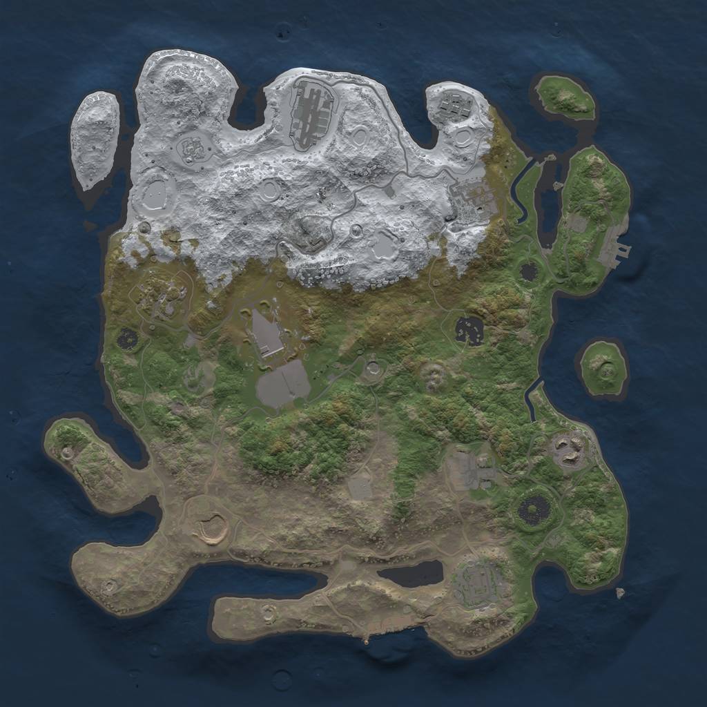 Rust Map: Procedural Map, Size: 3500, Seed: 1651271926, 19 Monuments