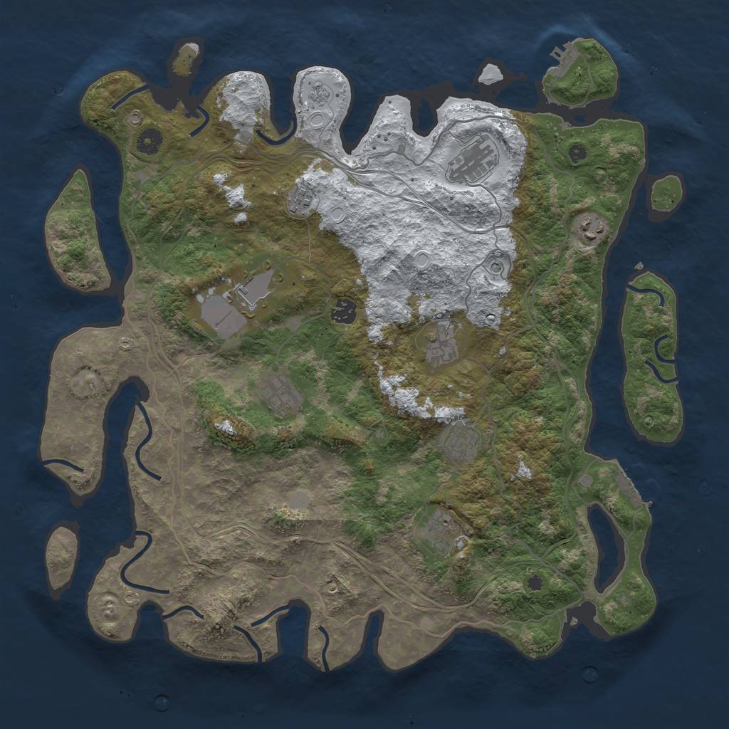 Rust Map: Procedural Map, Size: 4250, Seed: 1632202514, 18 Monuments