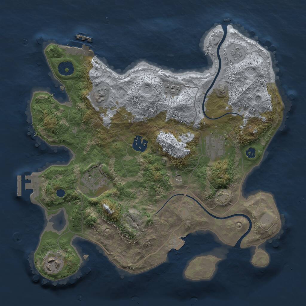 Rust Map: Procedural Map, Size: 3000, Seed: 1922952124, 11 Monuments