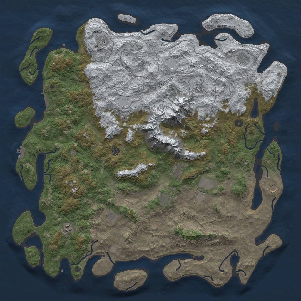 Rust Map: Procedural Map, Size: 5500, Seed: 654321891, 20 Monuments