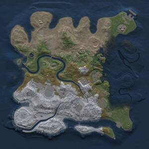Thumbnail Rust Map: Procedural Map, Size: 3500, Seed: 1806407268, 13 Monuments
