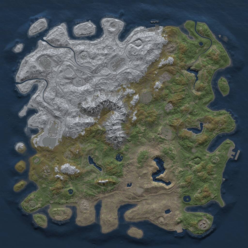 Rust Map: Procedural Map, Size: 5000, Seed: 19654969, 16 Monuments