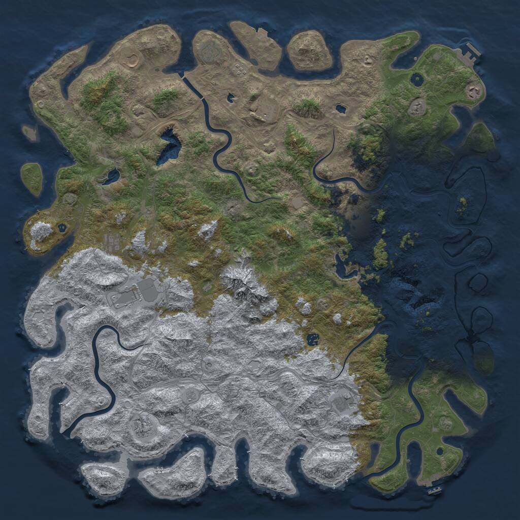 Rust Map: Procedural Map, Size: 6000, Seed: 9123185, 17 Monuments