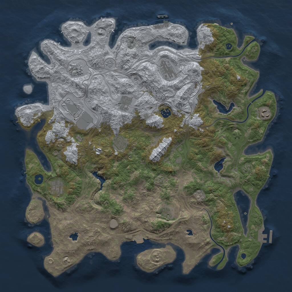 Rust Map: Procedural Map, Size: 4500, Seed: 1772959489, 16 Monuments