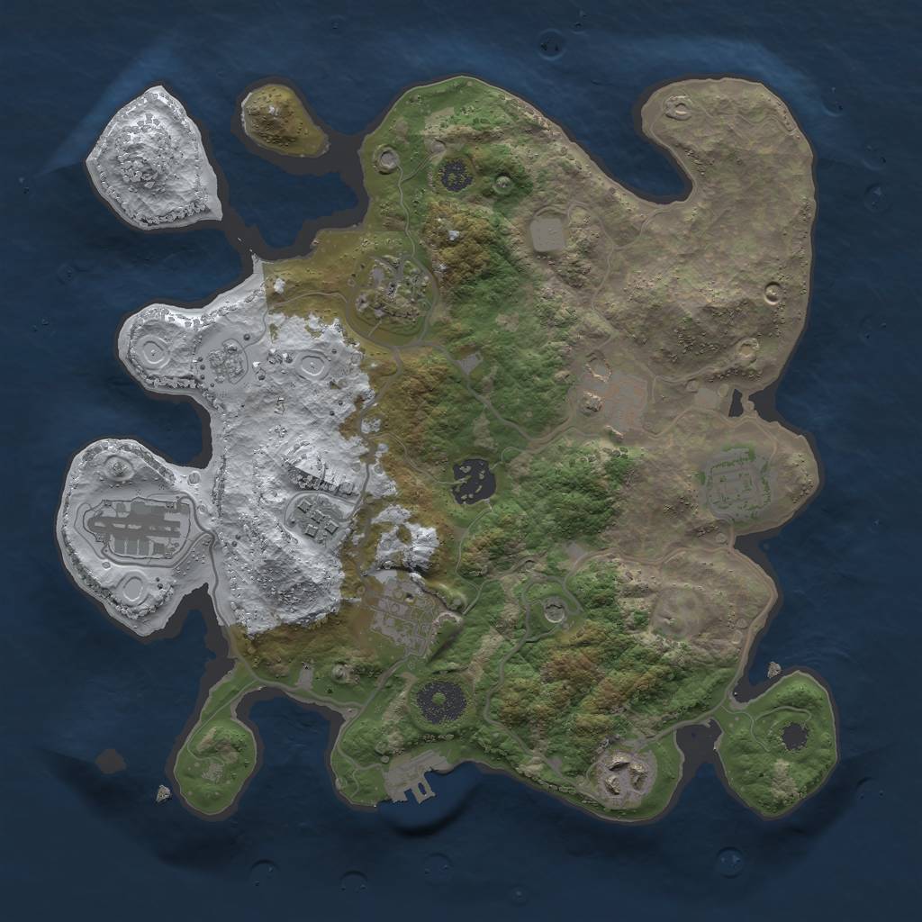 Rust Map: Procedural Map, Size: 3000, Seed: 1680434973, 16 Monuments