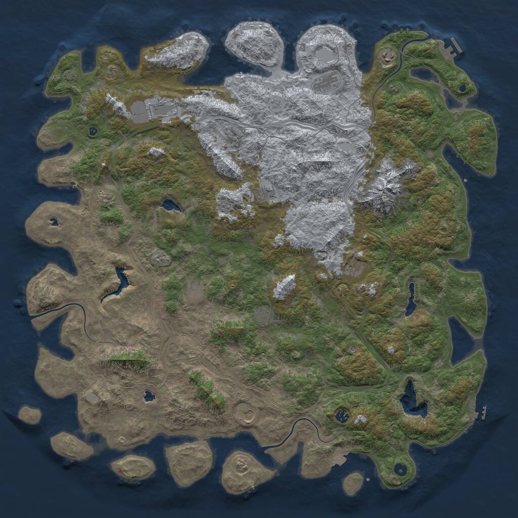 Rust Map: Procedural Map, Size: 6000, Seed: 5797624, 17 Monuments