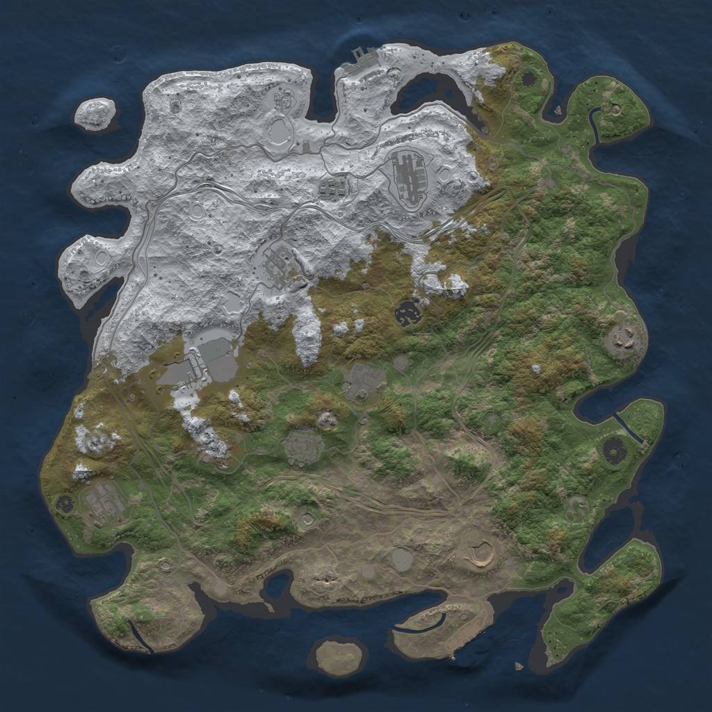 Rust Map: Procedural Map, Size: 4250, Seed: 86268722, 20 Monuments