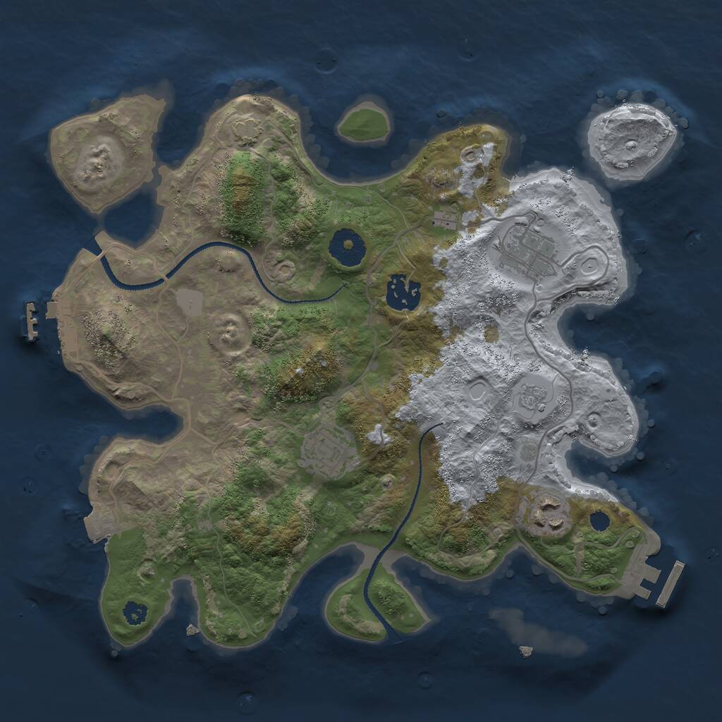 Rust Map: Procedural Map, Size: 3000, Seed: 546030736, 9 Monuments