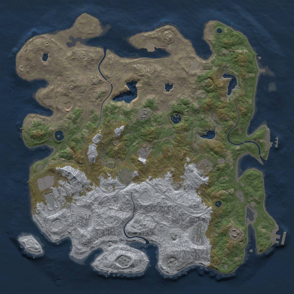 Rust Map: Procedural Map, Size: 4500, Seed: 564564654, 16 Monuments