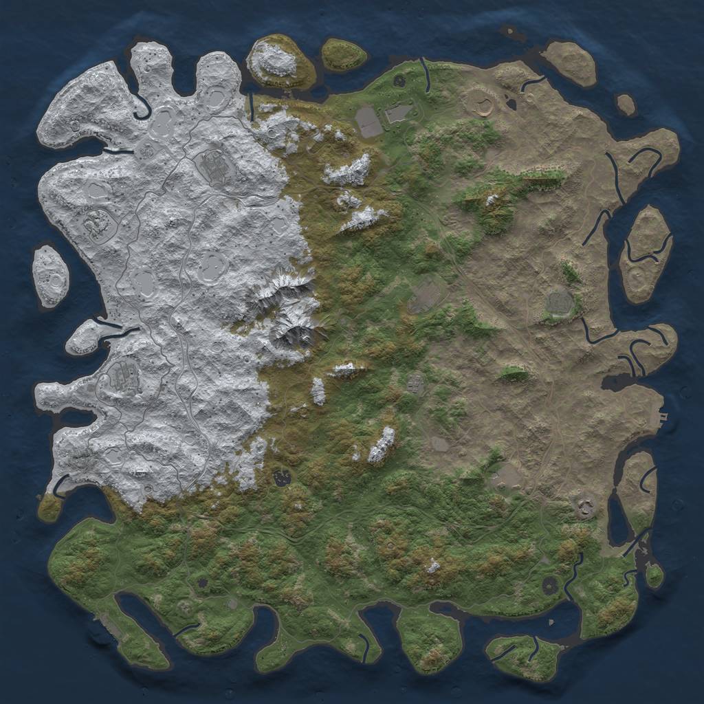 Rust Map: Procedural Map, Size: 6000, Seed: 2006966934, 20 Monuments