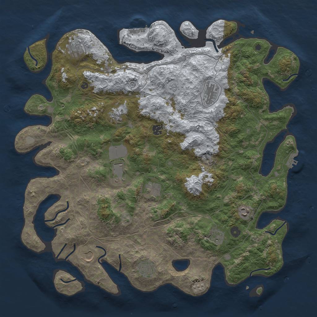 Rust Map: Procedural Map, Size: 4500, Seed: 1657325229, 20 Monuments