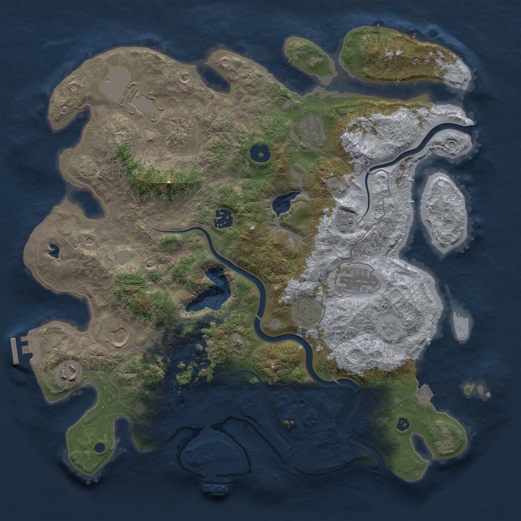 Rust Map: Procedural Map, Size: 4000, Seed: 1169791325, 15 Monuments