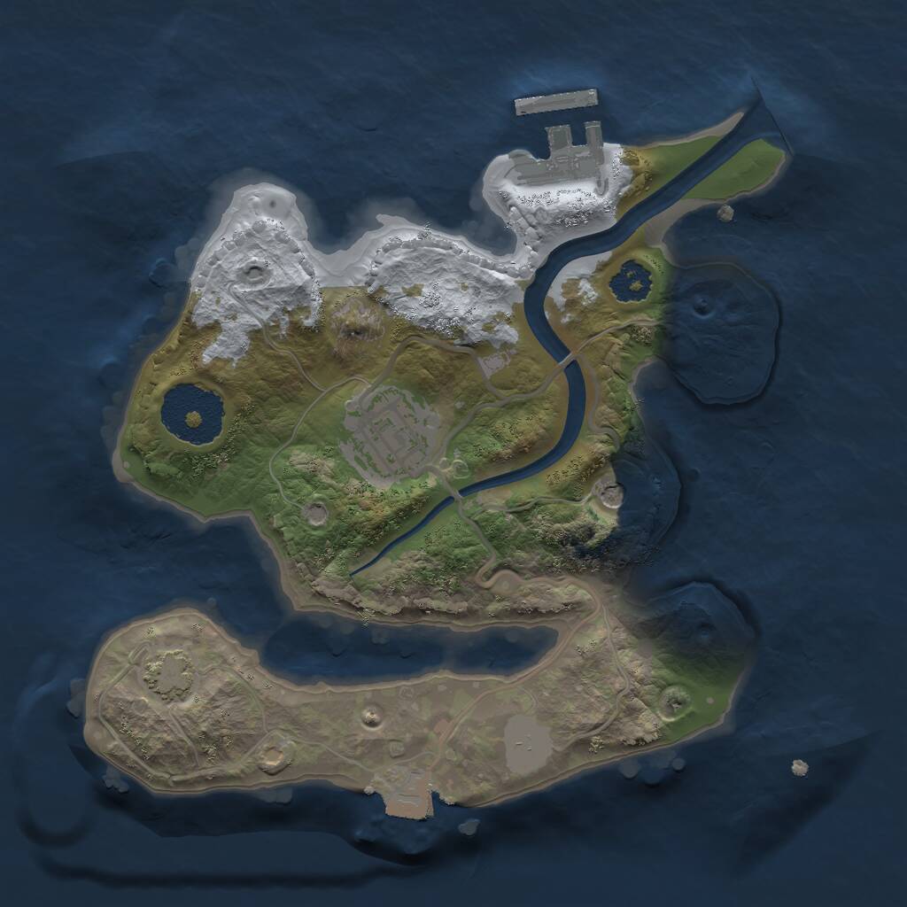 Rust Map: Procedural Map, Size: 2222, Seed: 22222222, 5 Monuments