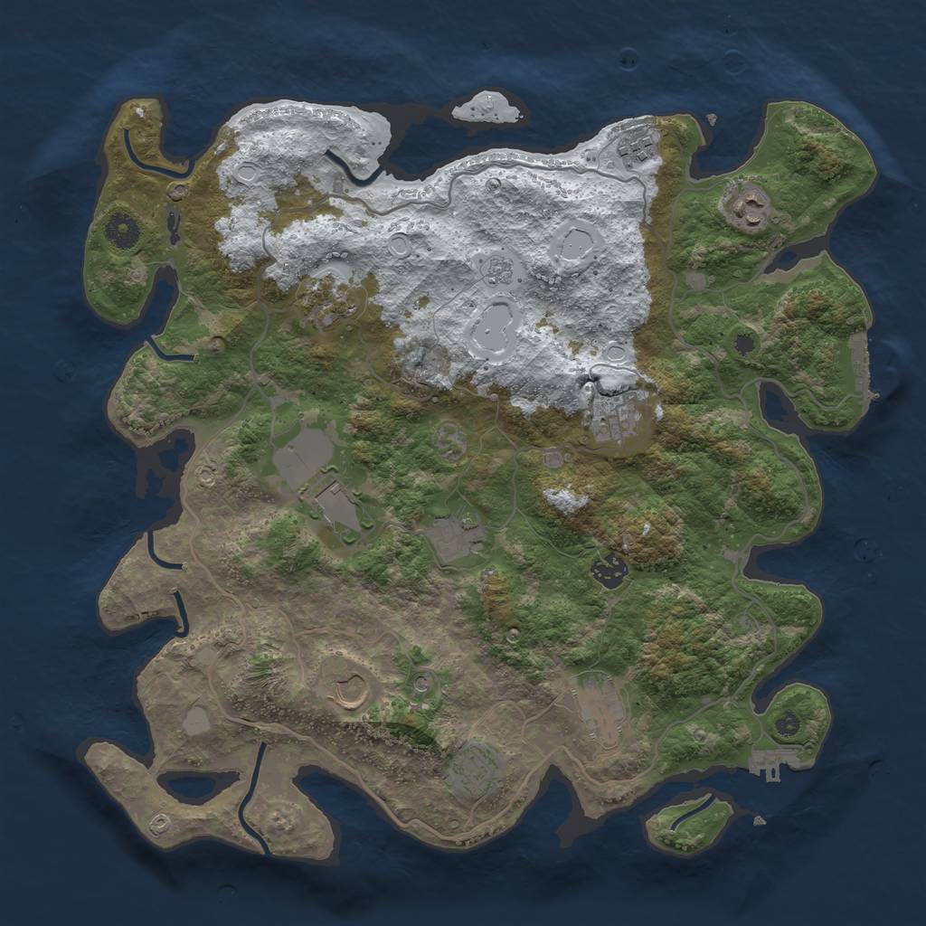 Rust Map: Procedural Map, Size: 4000, Seed: 1067089913, 19 Monuments