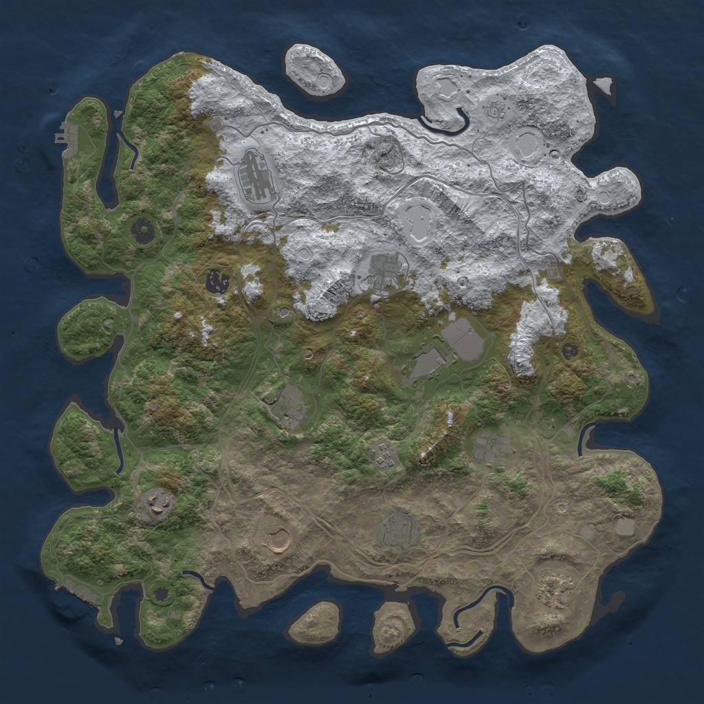 Rust Map: Procedural Map, Size: 4300, Seed: 1348367874, 20 Monuments