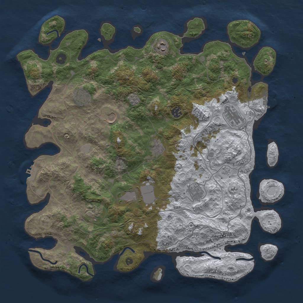 Rust Map: Procedural Map, Size: 4250, Seed: 2100352100, 19 Monuments