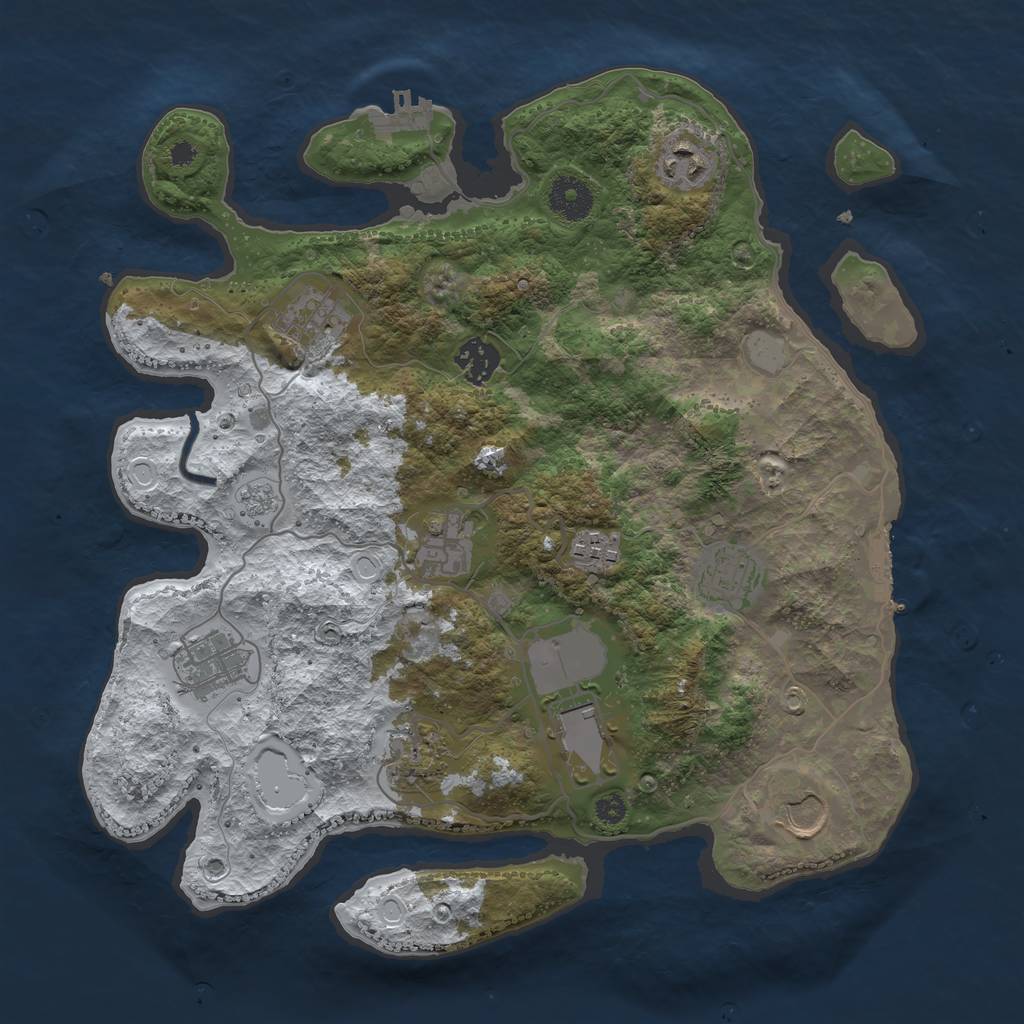 Rust Map: Procedural Map, Size: 3500, Seed: 167912312, 18 Monuments