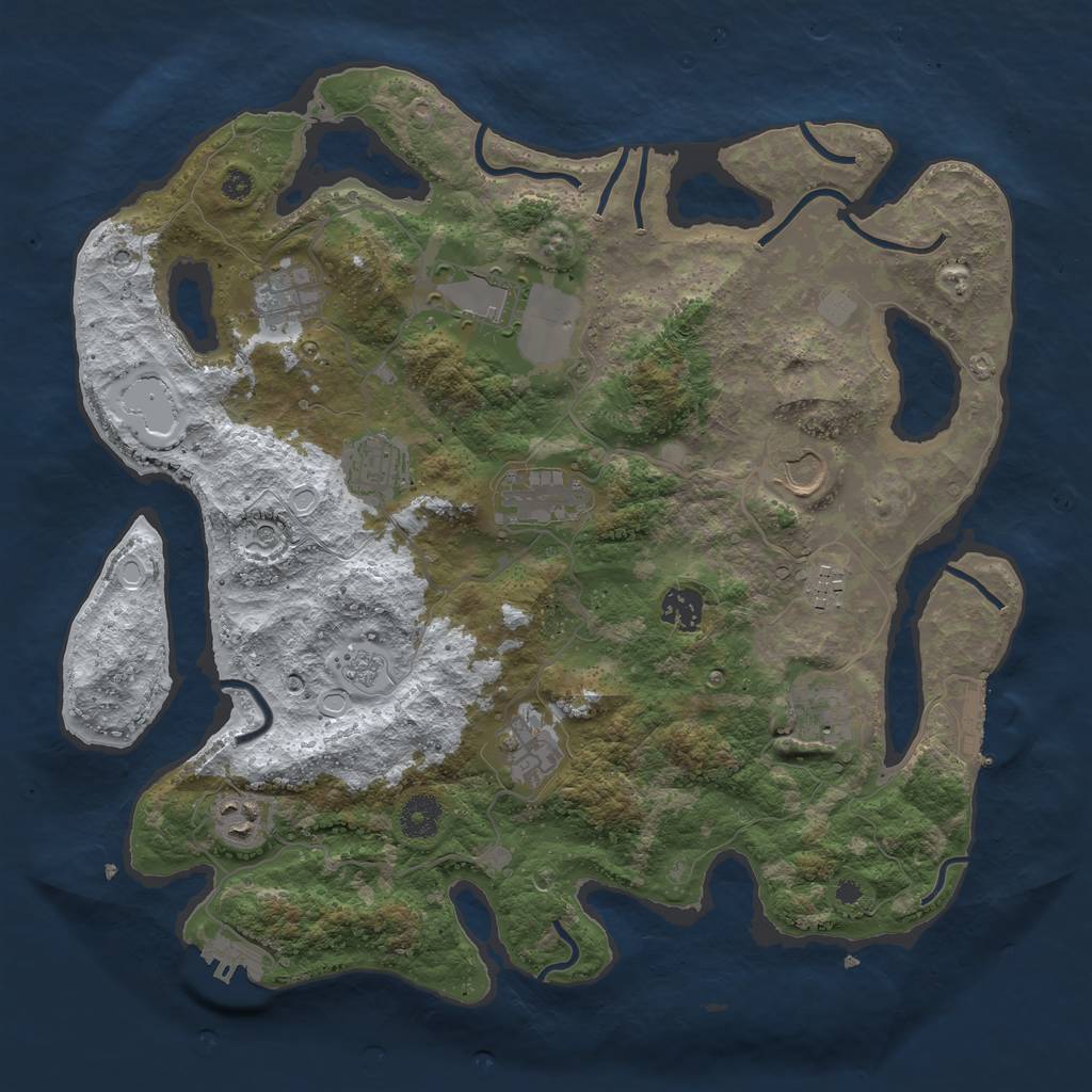 Rust Map: Procedural Map, Size: 3750, Seed: 1574568137, 19 Monuments