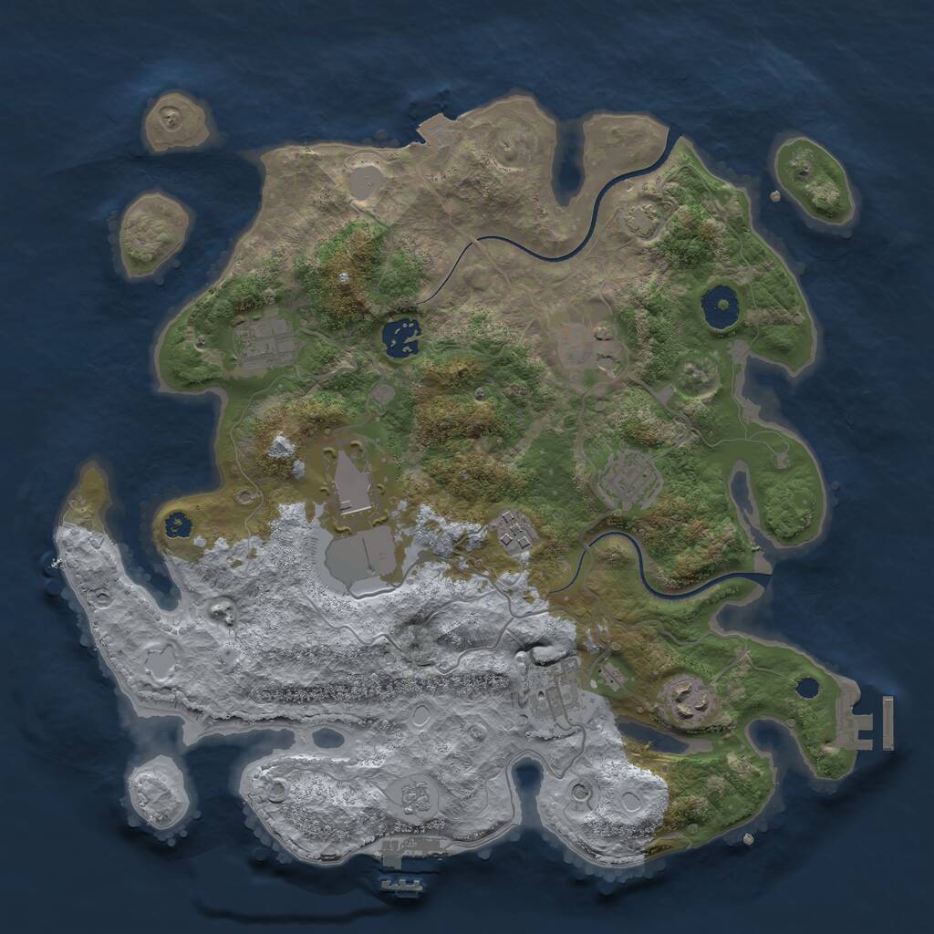 Rust Map: Procedural Map, Size: 3500, Seed: 1482943208, 14 Monuments