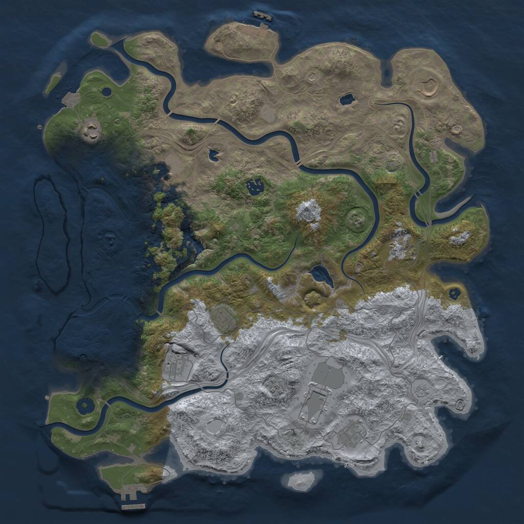 Rust Map: Procedural Map, Size: 4500, Seed: 62754981, 16 Monuments