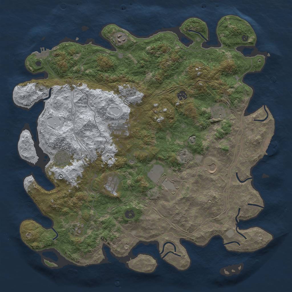 Rust Map: Procedural Map, Size: 4500, Seed: 8008135, 19 Monuments